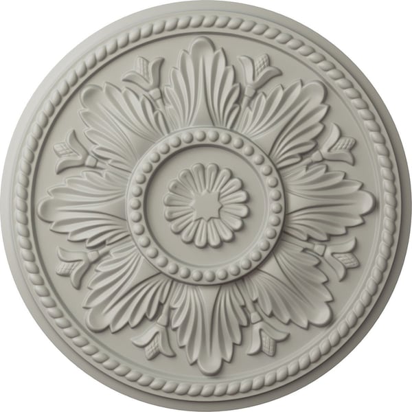 Ekena Millwork Edinburgh Ceiling Medallion (Fits Canopies up to 5 1/4"), Hand-Painted Pot of Cream, 18"OD x 1 3/4"P CM18EDPCF - main